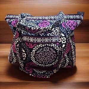 Vera Bradley Quilted Weekender Travel Bag Retired Baroque Pattern Large Tote